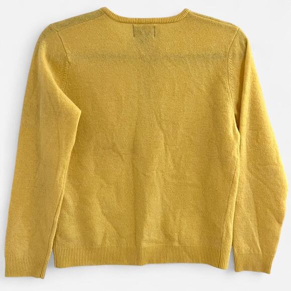 Vintage 1990s/2000s Abercrombie & Fitch Lambswool Pastel/Butter Yellow Cardigan - Picture 6 of 6